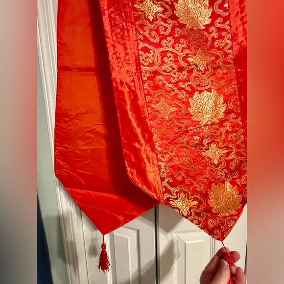 2 red and gold table runners-NWOT - Picture 2 of 3